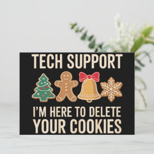 Weihnachts-Tech-Support hier, um Cookies zu lösche Feiertagskarte