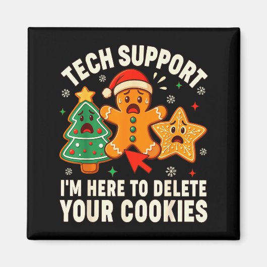 Weihnachts-Tech-Support hier, um Cookies zu lösche Magnet (Vorne)