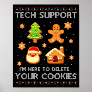Weihnachts-Tech-Support hier, um Cookies zu lösche Poster