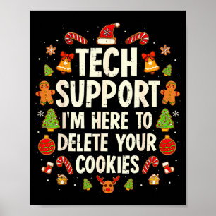 Weihnachts-Tech-Support hier, um Cookies zu lösche Poster