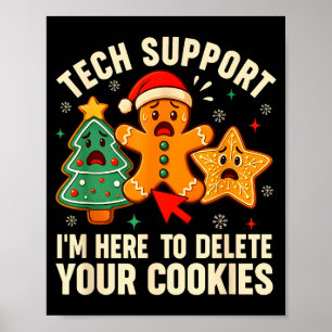 Weihnachts-Tech-Support hier, um Cookies zu lösche Poster