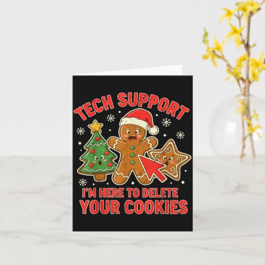 Weihnachts-Tech-Support hier um Cookies zu löschen Karte (Gelbe Blume)