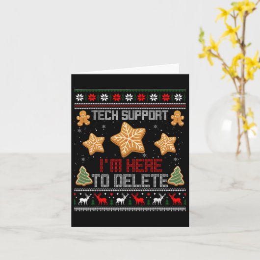 Weihnachts-Tech-Support Ich bin hier, um Ihr Coo z Karte (Gelbe Blume)