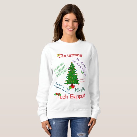Weihnachts-Tech-Support-Sweatshirt Sweatshirt (Vorne ganz)