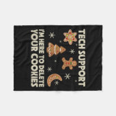 Weihnachts-Tech unterstützt hier, Cookie-Weihnacht Fleecedecke (Vorderseite (Horizontal))