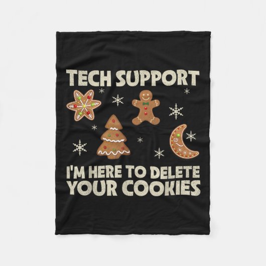 Weihnachts-Tech unterstützt hier, Cookie-Weihnacht Fleecedecke (Vorderseite)
