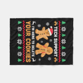 Weihnachts-Tech unterstützt hier, Cookie-Weihnacht Fleecedecke (Vorderseite (Horizontal))