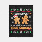 Weihnachts-Tech unterstützt hier, Cookie-Weihnacht Fleecedecke (Vorderseite)