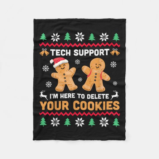 Weihnachts-Tech unterstützt hier, Cookie-Weihnacht Fleecedecke (Vorderseite)