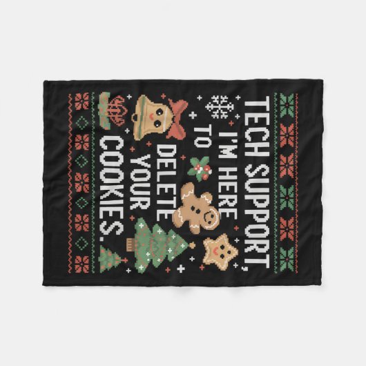 Weihnachts-Tech unterstützt hier, Cookies zu lösch Fleecedecke (Vorderseite (Horizontal))