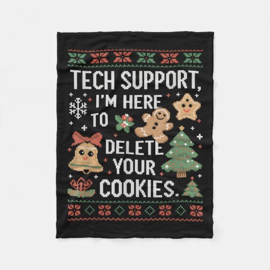 Weihnachts-Tech unterstützt hier, Cookies zu lösch Fleecedecke (Vorderseite)