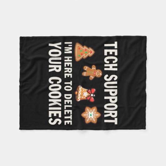 Weihnachts-Tech unterstützt hier, Cookies zu lösch Fleecedecke (Vorderseite (Horizontal))