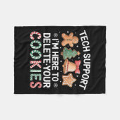 Weihnachts-Tech unterstützt hier, Cookies zu lösch Fleecedecke (Vorderseite (Horizontal))