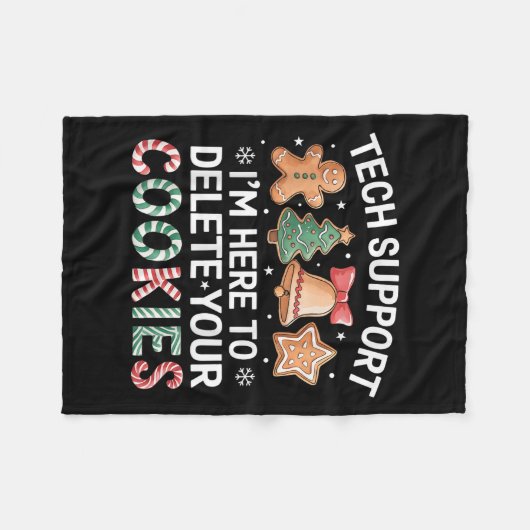 Weihnachts-Tech unterstützt hier, Cookies zu lösch Fleecedecke (Vorderseite (Horizontal))