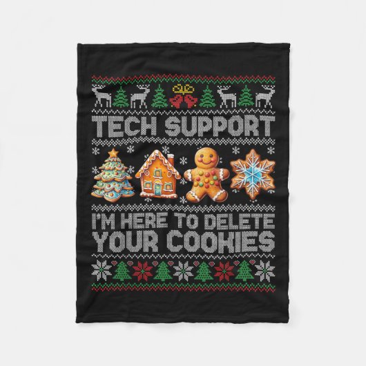 Weihnachts-Tech unterstützt hier, Cookies zu lösch Fleecedecke (Vorderseite)