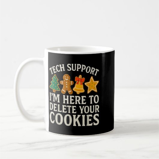 Weihnachts-Tech unterstützt hier, Cookies zu lösch Kaffeetasse (Links)