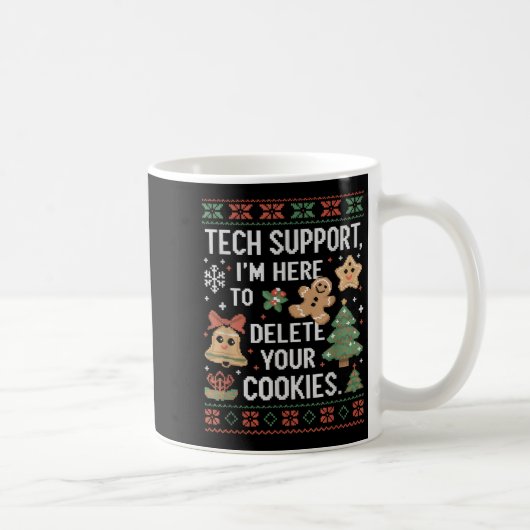 Weihnachts-Tech unterstützt hier, Cookies zu lösch Kaffeetasse (Rechts)