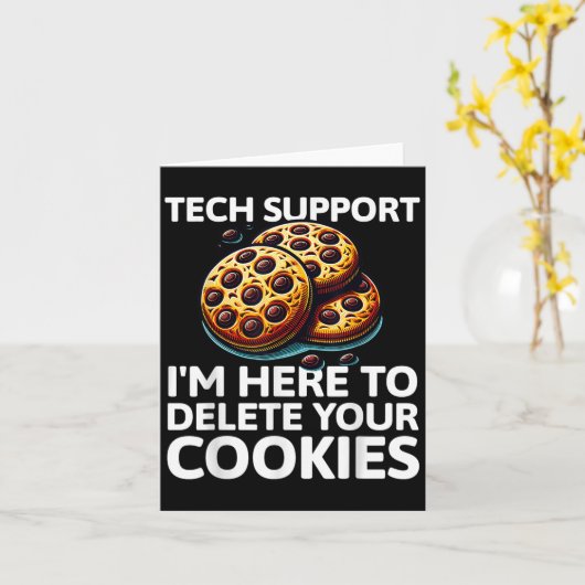 Weihnachts-Tech unterstützt hier, Cookies zu lösch Karte (Gelbe Blume)