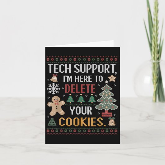 Weihnachts-Tech unterstützt hier, Cookies zu lösch Karte (Vorderseite)