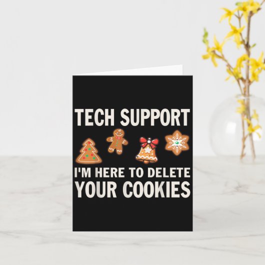 Weihnachts-Tech unterstützt hier, Cookies zu lösch Karte (Gelbe Blume)