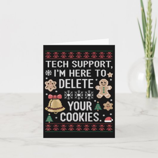 Weihnachts-Tech unterstützt hier, Cookies zu lösch Karte (Vorderseite)