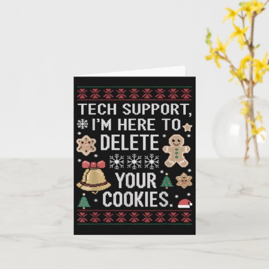 Weihnachts-Tech unterstützt hier, Cookies zu lösch Karte (Gelbe Blume)