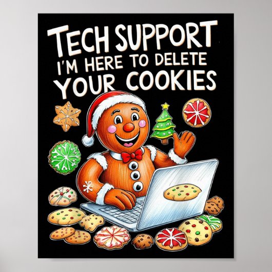 Weihnachts-Tech unterstützt hier, Cookies zu lösch Poster (Vorne)