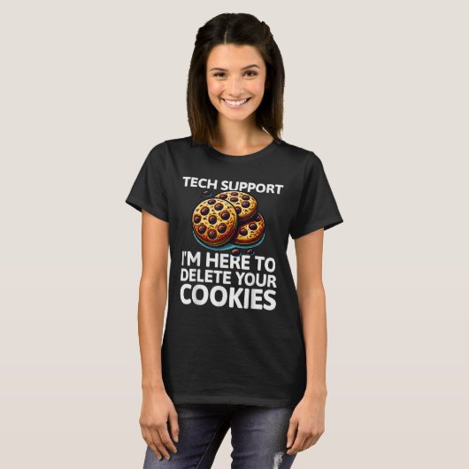 Weihnachts-Tech unterstützt hier, Cookies zu lösch T-Shirt (Vorne ganz)