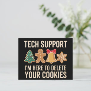 Weihnachts-Tech-Unterstützung hier, um Cookies zu  Feiertagspostkarte