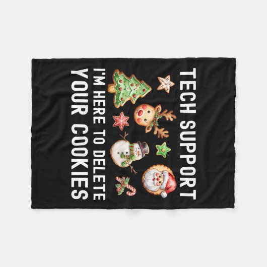 Weihnachts-technische Unterstützung hier, um Cooki Fleecedecke (Vorderseite (Horizontal))