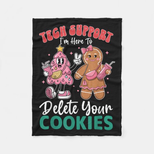Weihnachts-technische Unterstützung hier, um Cooki Fleecedecke (Vorderseite)