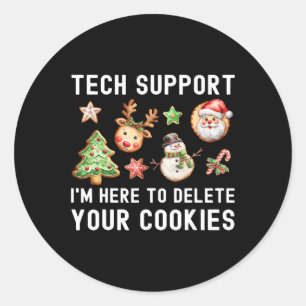 Weihnachts-technische Unterstützung hier, um Cooki Runder Aufkleber