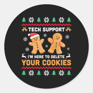 Weihnachts-Technischer Support hier, um Cookies zu Runder Aufkleber