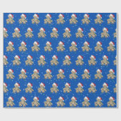 Weihnachts-Teddy-Bär in getrübten Lichtern Geschenkpapier (Flach)