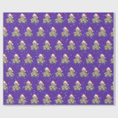 Weihnachts-Teddy-Bär in getrübten Lichtern Geschenkpapier (Flach)