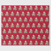 Weihnachts-Teddy-Bär in getrübten Lichtern Geschenkpapier (Flach)