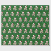 Weihnachts-Teddy-Bär in getrübten Lichtern Geschenkpapier (Flach)