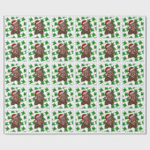 Weihnachts-Teddy-Bär und Holunder-Wrapping Paper Geschenkpapier (Flach)