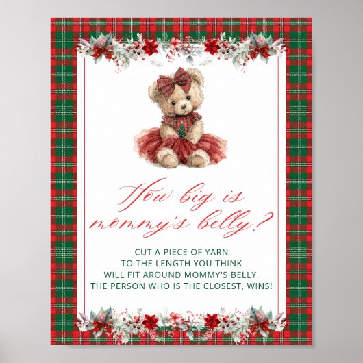 Weihnachts Teddy Bär Wie groß ist Mama's Bauch Poster (Vorne)