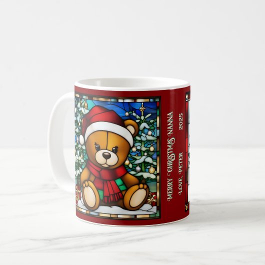 Weihnachts-Teddy-Bären Imitate gestanzt Glas Kaffeetasse (Vorderseite Links)