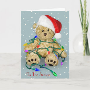 Weihnachts-Teddy-Bären in Feiertagslechten Karte