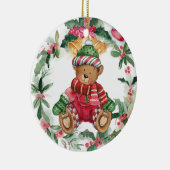 Weihnachts-Teddy Bären Keramik Ornament (Rechts)