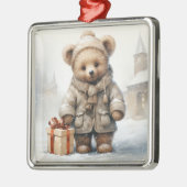 Weihnachts-Teddy-Bären-Ornament Ornament Aus Metall (Links)