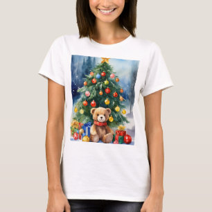 Weihnachts-Teddy-Bären Print T - Shirt - Holid