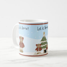 Weihnachts-Teddy-Bären, Santa & Snowman Kaffeetasse