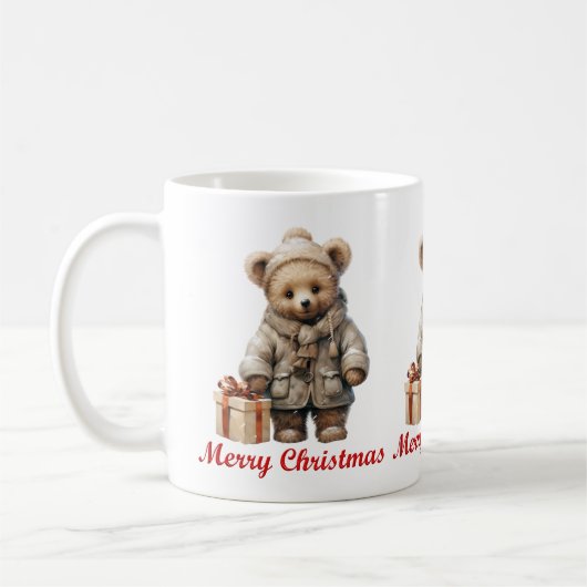 Weihnachts-Teddy-Bären-Tasse Kaffeetasse (Links)