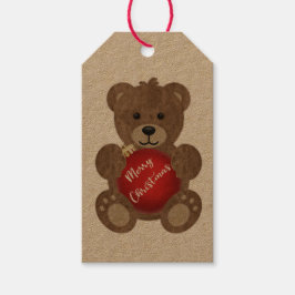 Weihnachts-Teddy-Bärengeschenk-Tag Geschenkanhänger