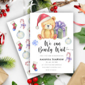 Weihnachts-Teddy Bear Winter Baby Dusche Einladung