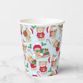 Weihnachts-Teddy-Bears in Rot- und Grünbuch-Cups Pappbecher (Rückseite)