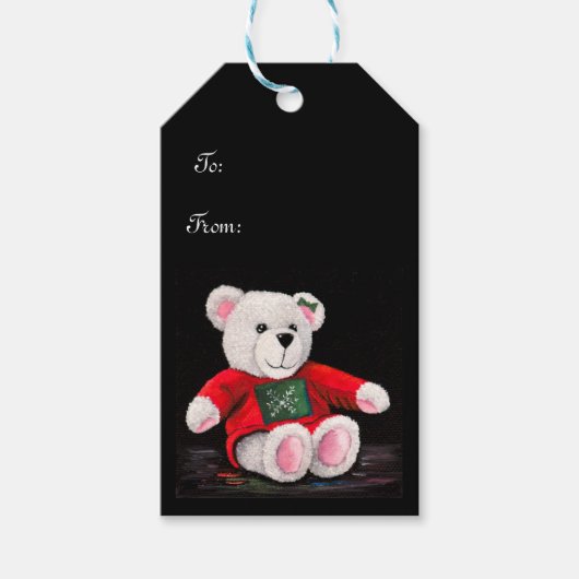 Weihnachts-Teddy-Geschenktag Geschenkanhänger (Vorderseite)
